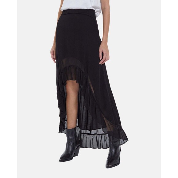The Kooples Dresses & Skirts - Black High-Low Ruffled Maxi Sheer Skirt Steampunk Fairy Grunge Whimsigoth Witchy
